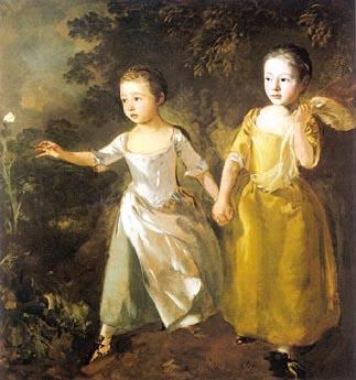 Thomas Gainsborough The Painter Daughters Chasing a Butterfly oil painting image